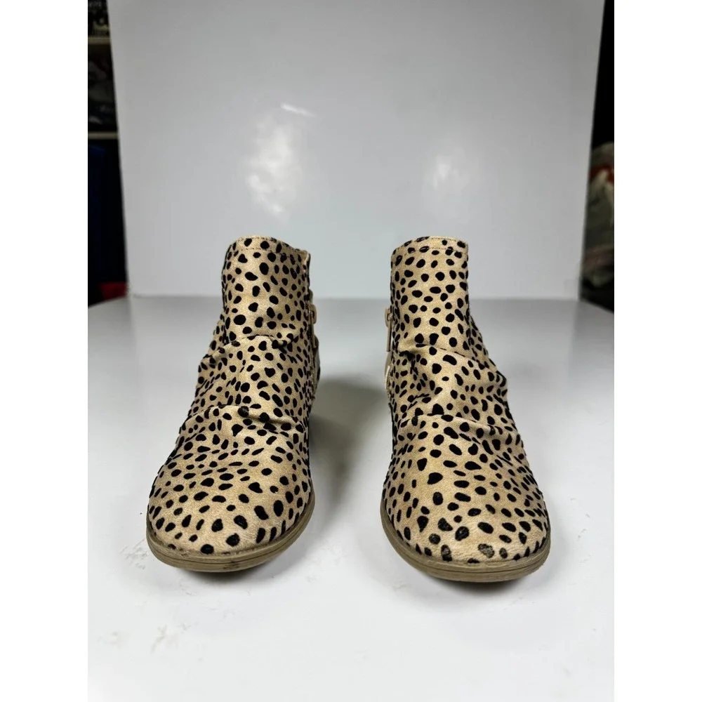 Blowfish Malibu Girls 2 Bootie Sand Pixie‎ Leopard Print Round Toe Ankle Boot